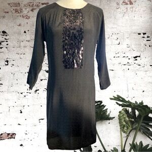 𝅺Helene 100% silk 3/4 sleeve sheath dress.custom made